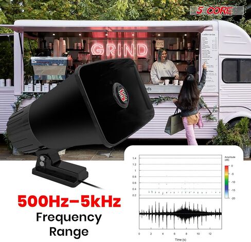 5 CORE PA مكبر صوت 5 × 8 بوصة 65W الثور البقر بصوت عالٍ صوت مكبرات صوت داخلية في الهواء الطلق 8OHM Reflex Megaphone Mounting Bracket & Hardware شملت White- HW 508 WH in Saudi Arabia