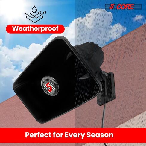 5 CORE PA مكبر صوت 5 × 8 بوصة 65W الثور البقر بصوت عالٍ صوت مكبرات صوت داخلية في الهواء الطلق 8OHM Reflex Megaphone Mounting Bracket & Hardware شملت White- HW 508 WH in Saudi Arabia