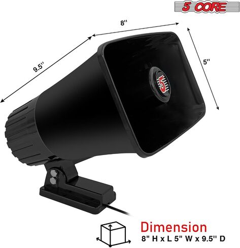 5 CORE PA مكبر صوت 5 × 8 بوصة 65W الثور البقر بصوت عالٍ صوت مكبرات صوت داخلية في الهواء الطلق 8OHM Reflex Megaphone Mounting Bracket & Hardware شملت White- HW 508 WH in Saudi Arabia