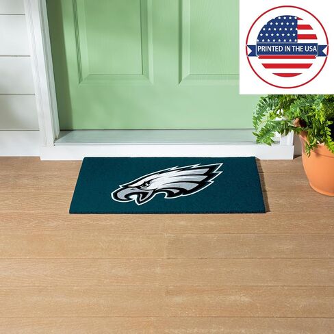 NFL Philadelphia Eagles Coir Door Mat, Indoor and Outdoor Entryway, 28 x 16 Inches, Non Slip Back, Front Door Welcome Floor Mats, Indoor Outdoor Entrance Home Décor in Saudi Arabia
