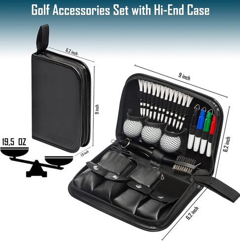 HIRQUITICKE Golf Gift Sets for Men & Women with Accessories Set & Case, Balls, Rangefinder, Tees, Brush, Multifunctional Divot Knife, Scorer, Ball Clamp in Saudi Arabia