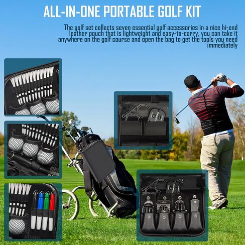 HIRQUITICKE Golf Gift Sets for Men & Women with Accessories Set & Case, Balls, Rangefinder, Tees, Brush, Multifunctional Divot Knife, Scorer, Ball Clamp in Saudi Arabia