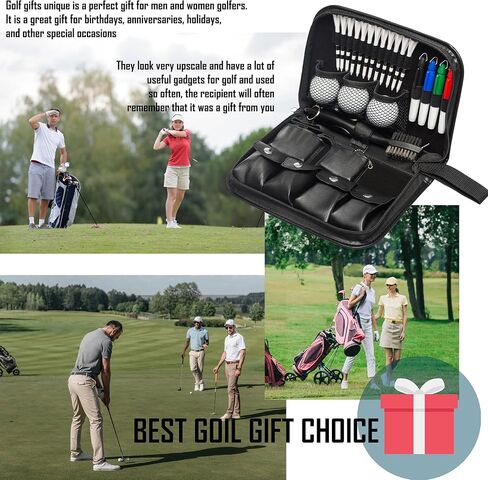 HIRQUITICKE Golf Gift Sets for Men & Women with Accessories Set & Case, Balls, Rangefinder, Tees, Brush, Multifunctional Divot Knife, Scorer, Ball Clamp in Saudi Arabia