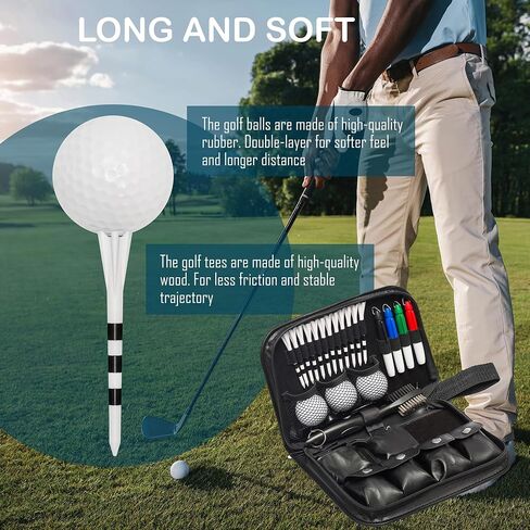 HIRQUITICKE Golf Gift Sets for Men & Women with Accessories Set & Case, Balls, Rangefinder, Tees, Brush, Multifunctional Divot Knife, Scorer, Ball Clamp in Saudi Arabia