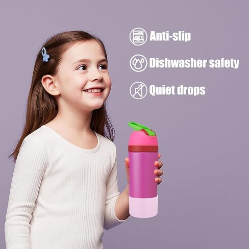 Mity rain 2PCS Protective Boot Compatible with Owala Kids Water Bottle 16 oz &14 oz, Silicone Boot Accessories for Owala Kids FreeSip 16oz & Flip 14oz (Orange) in Saudi Arabia