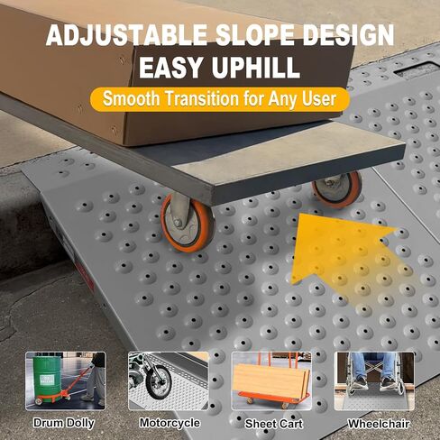 24" L x 29" Shed Ramp for Lawn Equipment, 750 LBS Portable Threshold Loading, Supporting Anti-Slip Ramp with Punch Plate Surface for Wheelchairs, Lawn Mower, ATVs, Garages & Barns, Carbon Steel in Saudi Arabia