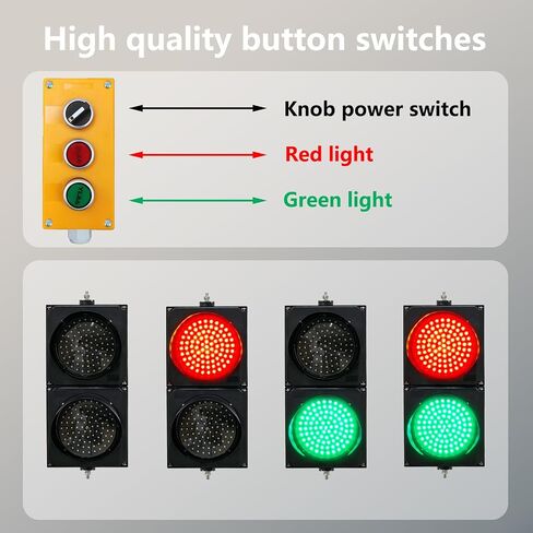 200mm（8inch） Remote Control, AC85-265V No Battery,Traffic/Stop/Go Light Lamp Lights,PC Housing Water Resistant IP54 in Saudi Arabia