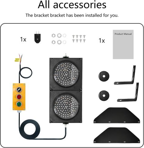 200mm（8inch） Remote Control, AC85-265V No Battery,Traffic/Stop/Go Light Lamp Lights,PC Housing Water Resistant IP54 in Saudi Arabia