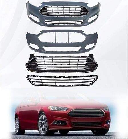 غطاء مصد أمامي كامل ومجموعة مصبغة متوافقة مع 2013-2016 Ford Fusion مع أضواء الضباب وأغطية انزلاق منخفضة in Saudi Arabia