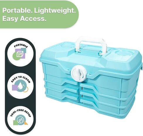 Best Kept | Portable Carrying Case | Diaper Caddy Organizer | Plastic | Portable Storage Box | Baby Shower For Girl | Newborn Essentials Must Haves | Baby Pink in Saudi Arabia