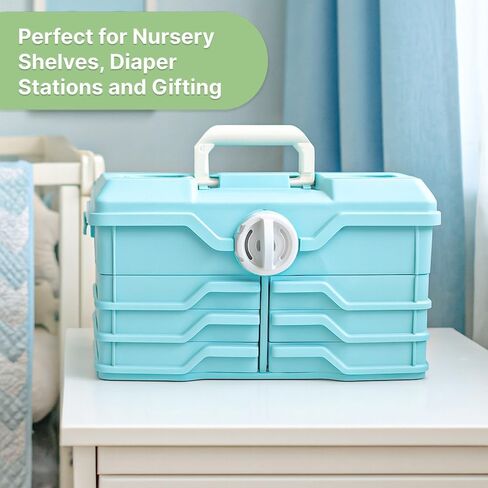 Best Kept | Portable Carrying Case | Diaper Caddy Organizer | Plastic | Portable Storage Box | Baby Shower For Girl | Newborn Essentials Must Haves | Baby Pink in Saudi Arabia