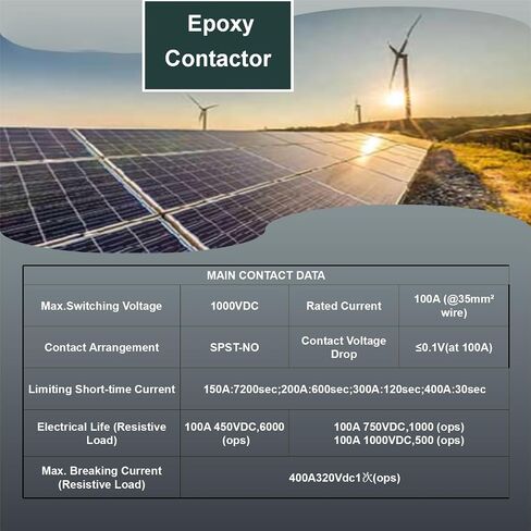 Epoxy Contactor, High Voltage 1500Vdc 500A Epoxy Resin Contactor, Coil Rated Voltage 24VDC, 12-36VDC, Epoxy Resin Package, EV/HEV in Kuwait