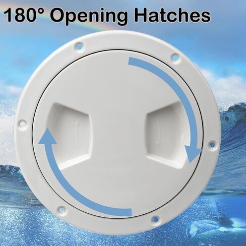 Boat Hatch Cover 5 inch, Non Slip Inspection Hatch White Round Deck Plate for Boats, Detachable Boat Deck Plate for Marine Boat Ships Yacht Truck RV, Attached Screws (White, 5 inch) in Saudi Arabia