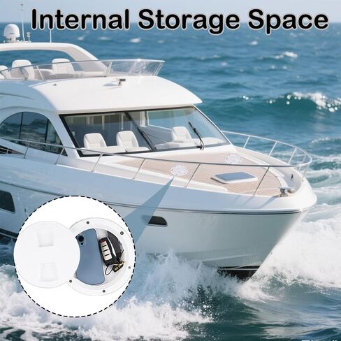 Boat Hatch Cover 5 inch, Non Slip Inspection Hatch White Round Deck Plate for Boats, Detachable Boat Deck Plate for Marine Boat Ships Yacht Truck RV, Attached Screws (White, 5 inch) in Saudi Arabia