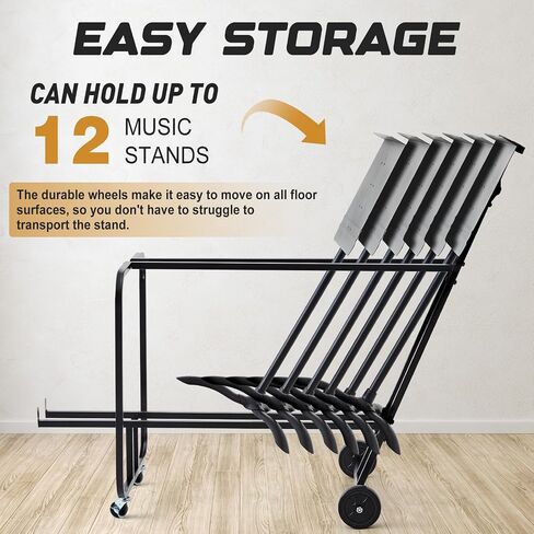 Music Stand Storage Cart for 8 Melody Music Stands Metal Portable in Saudi Arabia