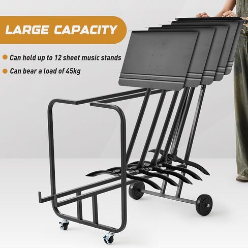 Music Stand Storage Cart for 8 Melody Music Stands Metal Portable in Saudi Arabia