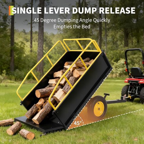 GarveeLife Lawn Mower Trailer ATV Dump Cart Tow Behind, 1600 Lb Utility Garden Cart, 22 Cu.Ft, Heavy Duty Steel Garden Utility Trailer with Removable Sides for Atvs, Utvs Lawn Garden Tractors in Saudi Arabia