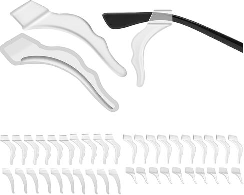 Four Styles Glasses Ear Grips -20 Pairs Eye Glasses Ear Grippers Anti-Slip Holder, Silicone Ear Hook, Glasses Ear Grip Sleeve Retainer for Sports Glasses, Sunglasses Reading Glasses (Clear) in Saudi Arabia