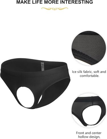 Ohyeahlady Mens Sexy Sexy ملابس داخلية G-String Pouch Ice Dile Silk Open Open Front Urble Lingerie للرجال المريحات المريحة in Kuwait