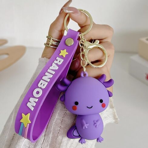 سلسلة مفاتيح AXOLOTL لطيف PVC Kawaii مفاتيح للنساء حقائب الظهر المحفظة المحافظ in Kuwait