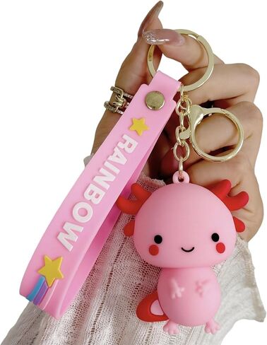 سلسلة مفاتيح AXOLOTL لطيف PVC Kawaii مفاتيح للنساء حقائب الظهر المحفظة المحافظ in Kuwait