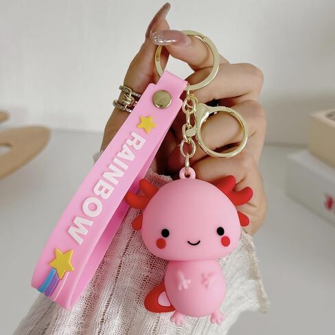 سلسلة مفاتيح AXOLOTL لطيف PVC Kawaii مفاتيح للنساء حقائب الظهر المحفظة المحافظ in Kuwait