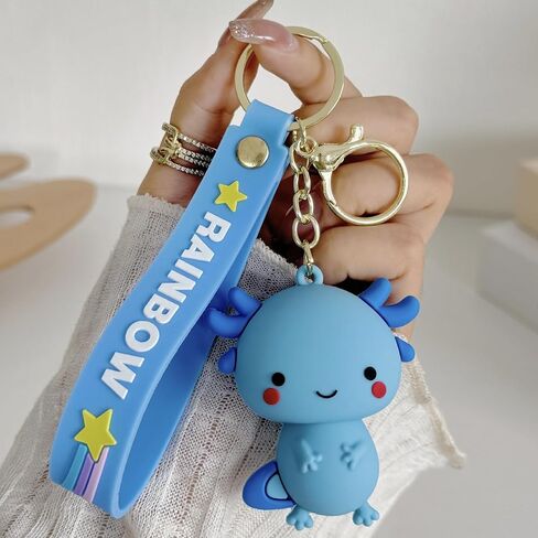 سلسلة مفاتيح AXOLOTL لطيف PVC Kawaii مفاتيح للنساء حقائب الظهر المحفظة المحافظ in Kuwait
