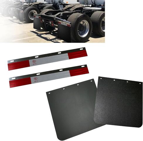 Pair 24"x3" Angled Reflector Strips Mud Flap Hanger for Semi Truck Trailer Conspicuity Safety Caution Mudflap Hanger Reflector Top Plates with Reflective Tape in Kuwait