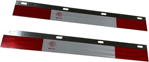 Pair 24"x3" Angled Reflector Strips Mud Flap Hanger for Semi Truck Trailer Conspicuity Safety Caution Mudflap Hanger Reflector Top Plates with Reflective Tape in Kuwait