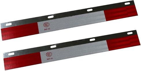 Pair 24"x3" Angled Reflector Strips Mud Flap Hanger for Semi Truck Trailer Conspicuity Safety Caution Mudflap Hanger Reflector Top Plates with Reflective Tape in Kuwait