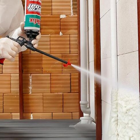 Akfix Thermcoat Fire Rated Spray Foam Insulation Kit 480 sq ft (24x27.1 oz.) - Closed Cell Expanding Wide Sealant Thermal & Acoustic Insulation for Walls and Attic - Gun & Cleaner Included, 24 Pack in Kuwait