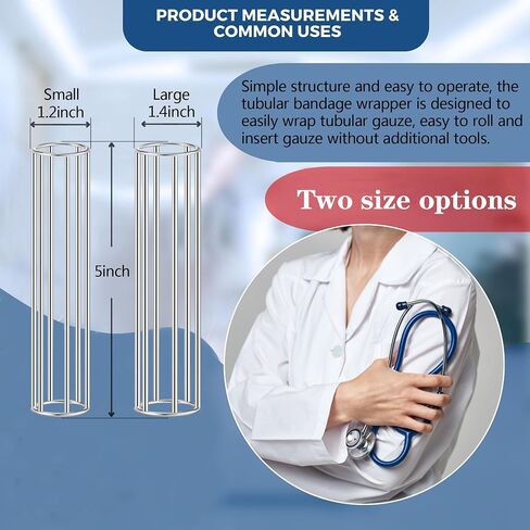2 Pcs Metal Cage Applicator Tubular Gauze Metal Applicator Cage Tube Gauze Bandage Tubular for Homes Offices in Kuwait