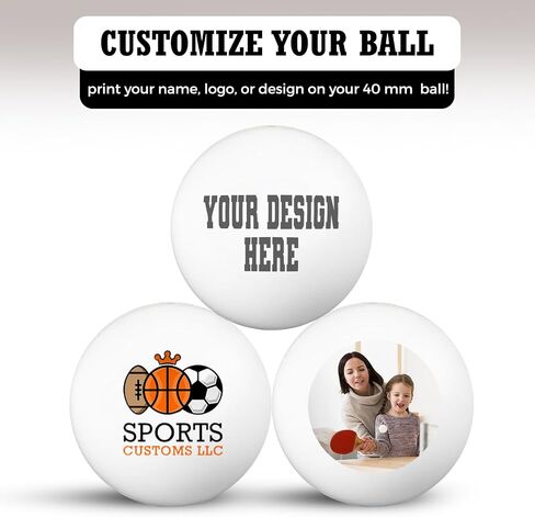 HAMMET Custom Ping Pong Balls - 12-Pack Personalized Table Tennis Balls in Orange and White - Add Name, Text, or Logo - Durable 3-Star Official Size for Training, Clubs, and Games in Saudi Arabia