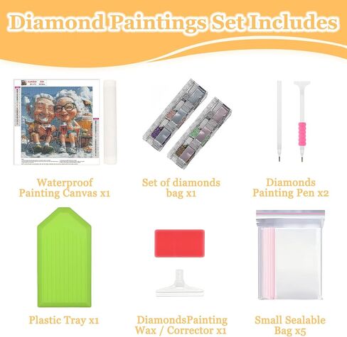 MAXBYE Sewing Grandmother Diamond Paintings, Cartoon Grandma Diamond Art Kits for Adults, Diamond Art Accessories and Free Extra 30% Diamonds, Diamond Art for Home Décor Items. 12x12inch in Saudi Arabia