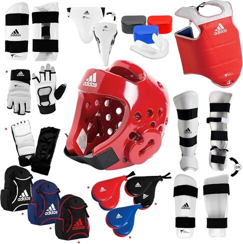 adidas Taekwondo Custom Ultimate Sparring Gear Set w/Optional Accessories - Red in Saudi Arabia