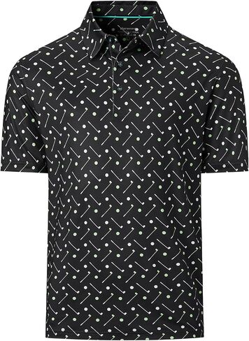 Golf Polos for Men, Moisture Wicking Dry Performance Mens Polo Shirts Short Sleeve Casual Printed Collared Summer in Saudi Arabia