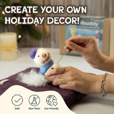 مجموعة Woolbuddy Eeedle Counting Kit - Elf Christmas ، مجموعة التذبذب الكاملة للمبتدئين والبالغين ، تشمل لوازم التلبيس الإبرة ، حصيرة الصلصة ، الصوف المملح ، والإبر الصلصة لصياغة المرح in Kuwait