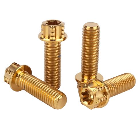 4pcs Titanium Bolt Flange Torx Head M8 M10 x 20 25mm 30mm برغي المسمار لتعديلات سيارة الدراجات النارية (قوس قزح ، M8x25mm) in Kuwait