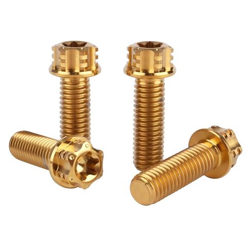 4pcs Titanium Bolt Flange Torx Head M8 M10 x 20 25mm 30mm برغي المسمار لتعديلات سيارة الدراجات النارية (قوس قزح ، M8x25mm) in Kuwait