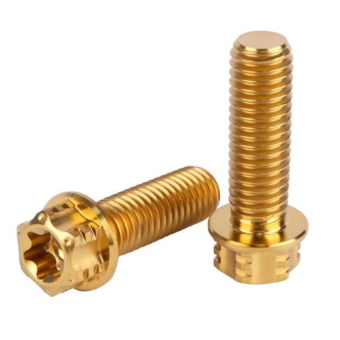 4pcs Titanium Bolt Flange Torx Head M8 M10 x 20 25mm 30mm برغي المسمار لتعديلات سيارة الدراجات النارية (قوس قزح ، M8x25mm) in Kuwait