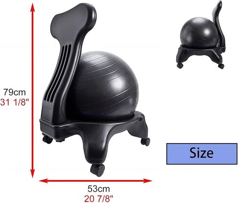 Yoga Ball Chair,Yoga Ball，Exercise Ball, Yoga Ball Chair Exercise Ball Chair for Office Classroom Home Yoga Ball Chair for Adults Pregnancy Ergonomic Balance Seat with Back in Kuwait
