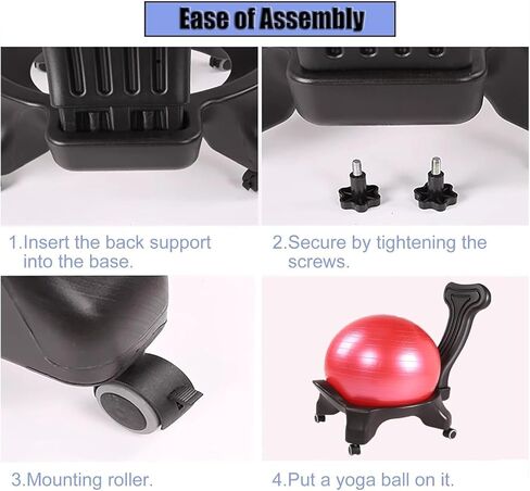 كرسي كرة اليوجا، كرة اليوجا، كرة التمرين، كرسي كرة اليوجا، كرسي كرة الحمل مع مضخة هواء، مقعد كرة اليوجا المريح للبالغين، كرسي التوازن مع دعم الظهر والإطار (رمادي فاتح) in Kuwait