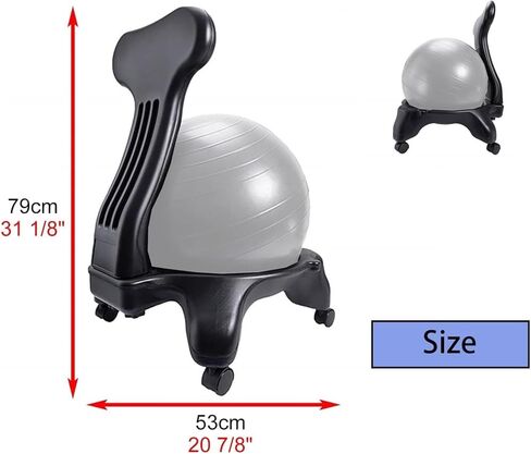كرسي كرة اليوجا، كرة اليوجا، كرة التمرين، كرسي كرة اليوجا، كرسي كرة مريح للمكتب، كرسي كرة اليوجا للتمرين، مقعد كرة اليوجا للبالغين يخفف آلام الظهر، كرسي كرات الولادة مع عجلات in Kuwait