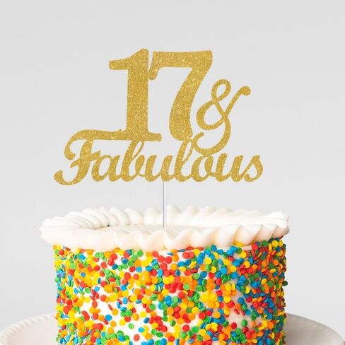 66 & Fabulous Cake Toppers Gold Glitter ، Happy 66 Birthday Cake Topper Heaits to 66 Year in Kuwait