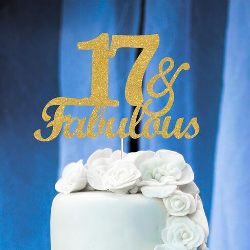 66 & Fabulous Cake Toppers Gold Glitter ، Happy 66 Birthday Cake Topper Heaits to 66 Year in Kuwait