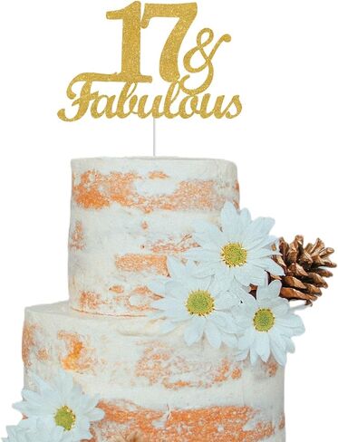 66 & Fabulous Cake Toppers Gold Glitter ، Happy 66 Birthday Cake Topper Heaits to 66 Year in Kuwait