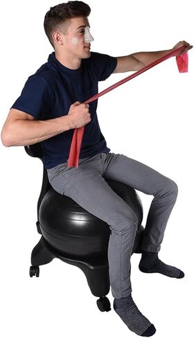 Yoga Ball Chair,Yoga Ball，Exercise Ball, Yoga Ball Chair Ergonomic Desk Ball Chair for Adults Exercise Ball Seat to Spine Alignment Extra Thick Yoga Office Chair with Wheels in Kuwait