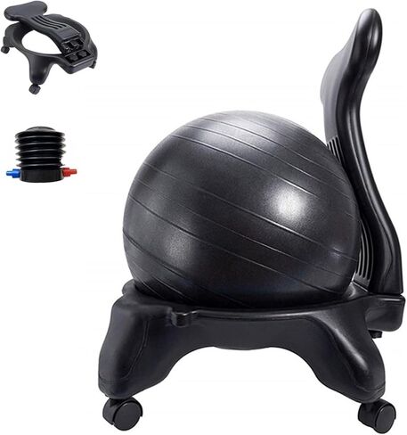 كرسي كرة اليوجا، كرة اليوجا، كرة التمرين، كرسي كرة اليوجا، كرسي كرة الاستقرار مع مكتب دعم خلفي، كرات الجلوس مع عجلات ومضخة هواء، توازن مريح، كرة اليوجا in Kuwait