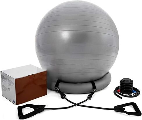 كرسي كرة اليوجا، كرة اليوجا، كرة التمرين، كرسي كرة اليوجا، كرسي كرة للتمرين، كرسي كرة لليوجا/اللياقة البدنية، كرسي كرة للثبات في المكتب والمنزل والفصول الدراسية، مقعد كرة للحمل مع مضخة تخفيف (قطر 75 سم (29 1/2 in Kuwait