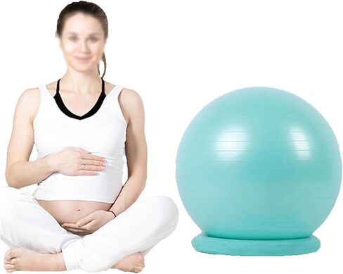 Yoga Ball Chair,Yoga Ball，Exercise Ball, Yoga Ball Chair Birthing Ball Chair for Pregnancy Yoga Ball Seat for Back Pain Relief Exercise Ball Chair with Base Balance Ball Chair(Green,Diameter 65cm ( 25 in Kuwait
